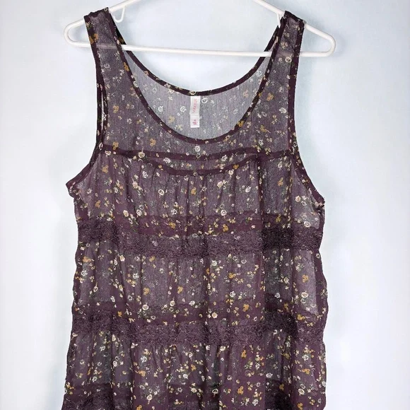 Sheer Floral Tunic Top - Picture 2 of 5